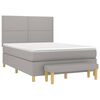 vidaXL Sommier &agrave; lattes de lit avec matelas Gris clair 140x200cm Tissu