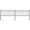 vidaXL Cl&ocirc;ture de jardin avec arceau en acier 337 x 80 cm Noir