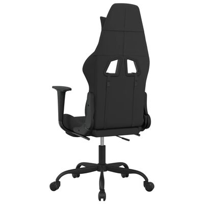 vidaXL Chaise de jeu de massage avec repose-pied Noir Tissu