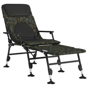 vidaXL Transat de p&ecirc;che avec pieds &agrave; boue r&eacute;glables pliable camouflage
