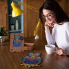 UNIDRAGON Puzzle en bois 650 pcs Charming Owl Taille royale 35x60 cm