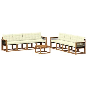 vidaXL Ensemble de canap&eacute;s d'ext&eacute;rieur 9 pcs Naturel et Cr&egrave;me