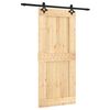 vidaXL Porte coulissante Naturel et noir