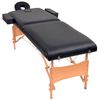 vidaXL Table de massage pliable et tabouret 10 cm d'&eacute;paisseur Noir