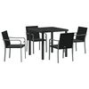 vidaXL Ensemble de salle &agrave; manger pour jardin 5 pc Noir et gris