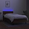 vidaXL Sommier &agrave; lattes de lit et matelas et LED Marron fonc&eacute; 90x200cm