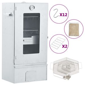 vidaXL Fumoir &agrave; four &agrave; BBQ g&eacute;n&eacute;rateur de fum&eacute;e froide acier galvanis&eacute;
