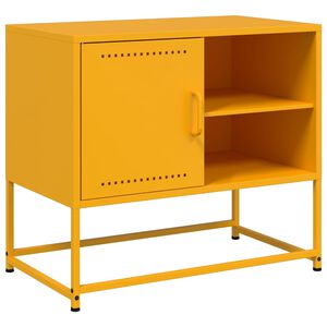 vidaXL Meuble TV jaune moutarde 68x39x60,5 cm acier