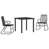vidaXL Ensemble de salle &agrave; manger pour jardin 3 pcs Noir