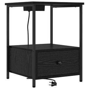 vidaXL Cabinet de chevet Ch&ecirc;ne noir 42 x 41 x 56 cm Bois d'ing&eacute;nierie