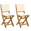 vidaXL Chaises de bistrot d'ext&eacute;rieur 2 pc Cr&egrave;me blanc