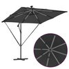 vidaXL Parasol banane &agrave; m&acirc;t d&eacute;port&eacute; Anthracite 249 x 249 x 250 cm
