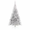 vidaXL Sapin de No&euml;l artificiel pr&eacute;-&eacute;clair&eacute; Argent 210 cm PET