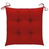 vidaXL Chaises de jardin et coussins rouge lot de 4 Bois teck massif