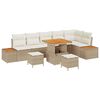 vidaXL Ensemble de canap&eacute; de jardin avec coussin 9 pcs Beige et cr&egrave;me