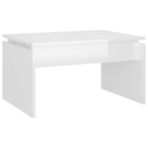 vidaXL Table basse blanc brillant 68x50x38 cm bois d'ing&eacute;nierie