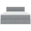vidaXL Lit avec rangement et LED Gris clair 140 x 190 cm Polyester