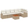 vidaXL Ensemble de canap&eacute; de jardin 7 pc Beige et cr&egrave;me polyrotin