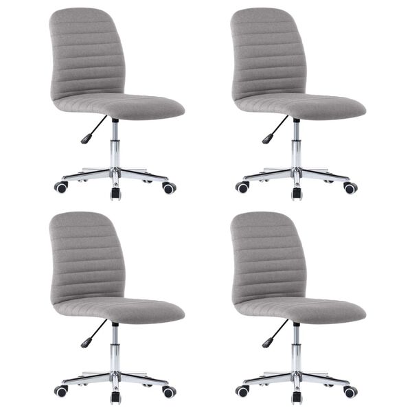 vidaXL Chaises &agrave; manger lot de 4 gris clair tissu