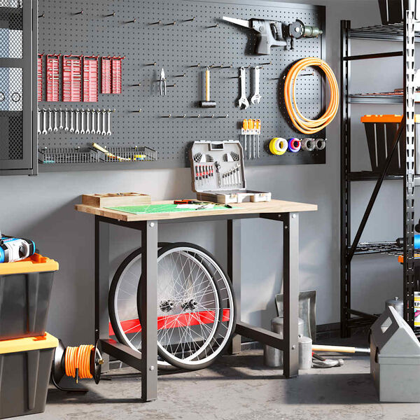 vidaXL Établi 100x60x81,5 cm bois de chêne massif