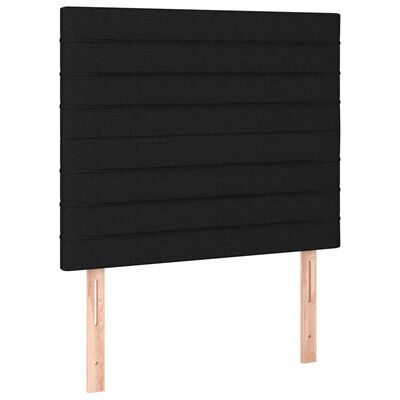 vidaXL Sommier à lattes de lit avec matelas Noir 100x200 cm Tissu