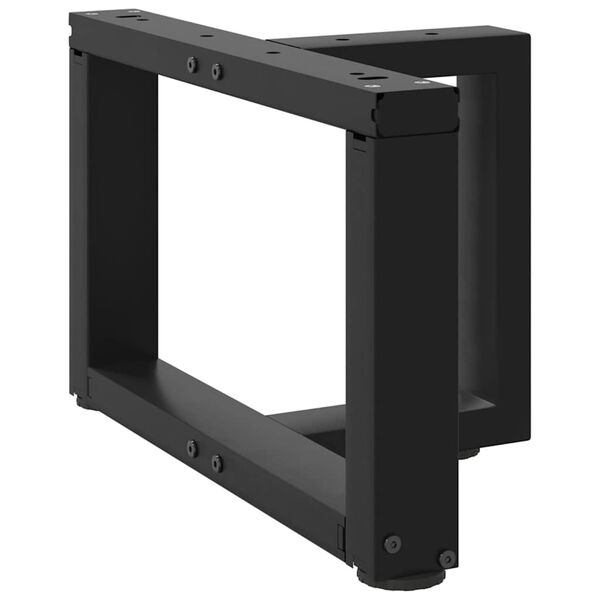 vidaXL Pieds de table basse en T, 2 pièces, noir, 50 x 25 x (30-31) cm, acier
