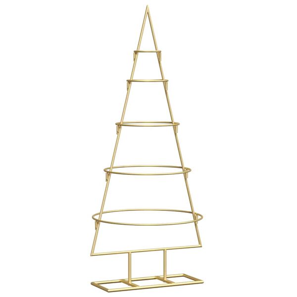 vidaXL Arbre de No&euml;l en m&eacute;tal Dor&eacute; 90 cm Acier peint par poudre