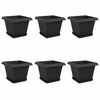 vidaXL Pots de plantes 6 pcs Noir 28,5 x 28,5 x 22 cm Plastique