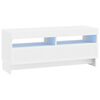vidaXL Meuble TV LED Blanc Bois d'ing&eacute;nierie