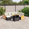vidaXL Salon de jardin 8 pcs avec coussins noir r&eacute;sine tress&eacute;e