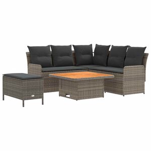 vidaXL Ensembles de meubles 5 pc Gris et Gris fonc&eacute; Rotin PE