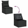 vidaXL Salon de jardin 7 pcs avec coussins noir r&eacute;sine tress&eacute;e