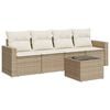 vidaXL Salon de jardin avec coussins 5 pcs beige r&eacute;sine tress&eacute;e