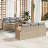vidaXL Ensemble de canap&eacute; de jardin 7 pcs Beige Poly rotin