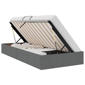 vidaXL Cadre de lit ottoman avec stockage Gris fonc&eacute; 90 x 190 cm tissu