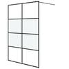 vidaXL Paroi de douche Noir 140x195 cm Verre ESG demi-d&eacute;poli