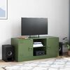vidaXL Meuble TV vert olive 99x39x44 cm acier