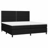 vidaXL Sommier &agrave; lattes de lit avec matelas Noir 200x200 cm Tissu
