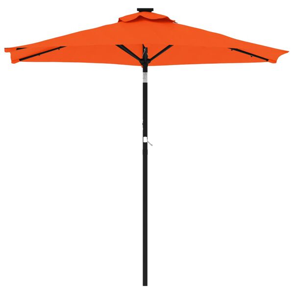 vidaXL Parasol de jardin LED et m&acirc;t en acier terre cuite 225x225x212cm