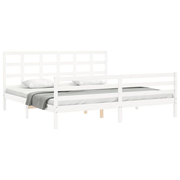 vidaXL Cadre de lit sans matelas blanc 200x200 cm bois massif