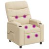 vidaXL Fauteuil de massage inclinable Cr&egrave;me 75 x 93 x 102 cm Tissu