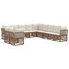 vidaXL Ensemble de canap&eacute; de jardin 11 pcs Beige polyrotin