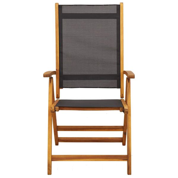 vidaXL Chaises de jardin pliantes lot de 6 acacia massif et textil&egrave;ne