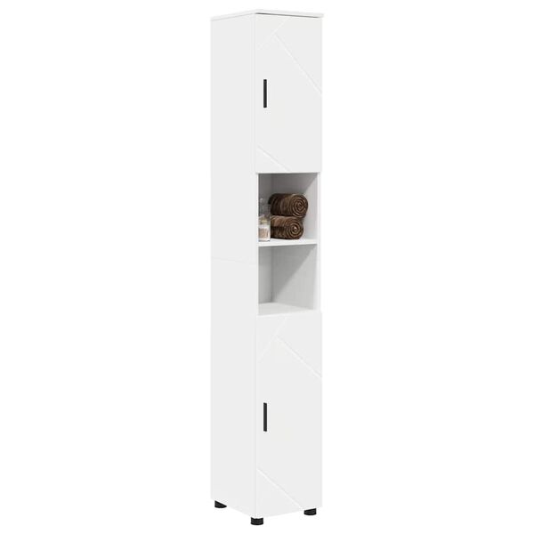 vidaXL Cabinet de salle de bain avec stockage Blanc 30 x 35 x 192 cm