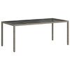 vidaXL Table de Jardin Gris 190 x 90 x 75 cm polyrotin