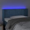 vidaXL T&ecirc;te de lit &agrave; LED Bleu fonc&eacute; 93x16x78/88 cm Velours
