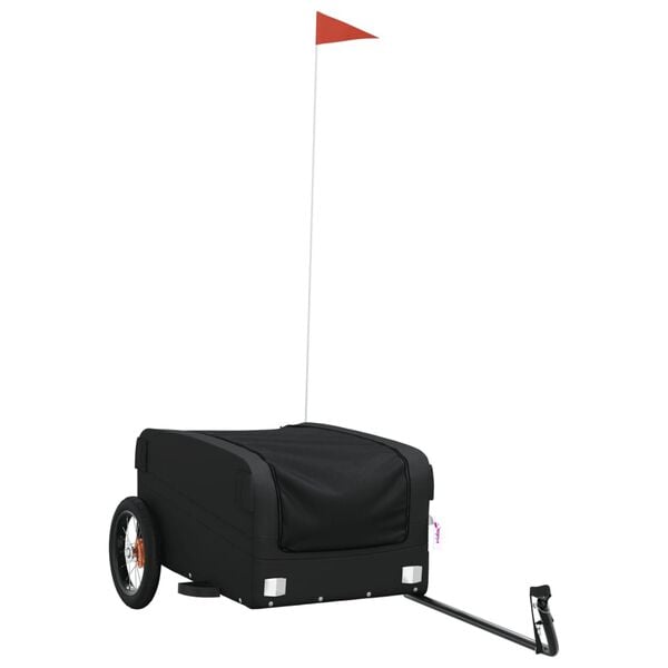 vidaXL Remorque de vélo noir 30 kg fer