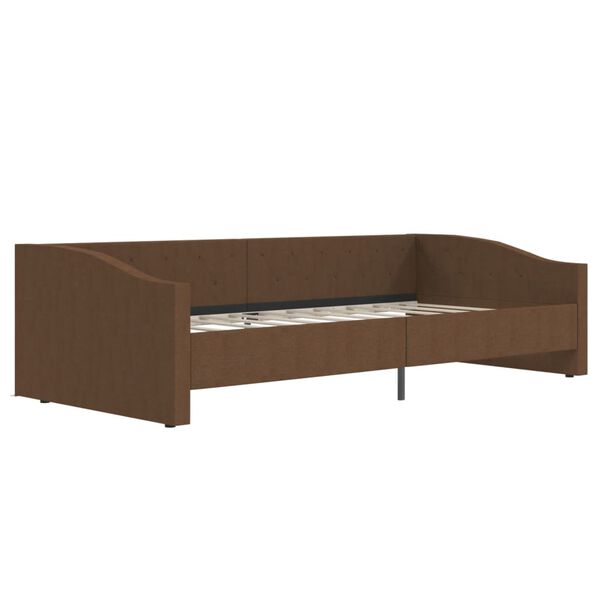 vidaXL Lit avec matelas et &eacute;clairage USB Marron fonc&eacute; Tissu 90x200 cm