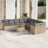 vidaXL Salon de jardin 11 pcs avec coussins beige r&eacute;sine tress&eacute;e