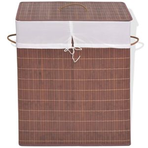 vidaXL Panier &agrave; linge rectangulaire Bambou Marron